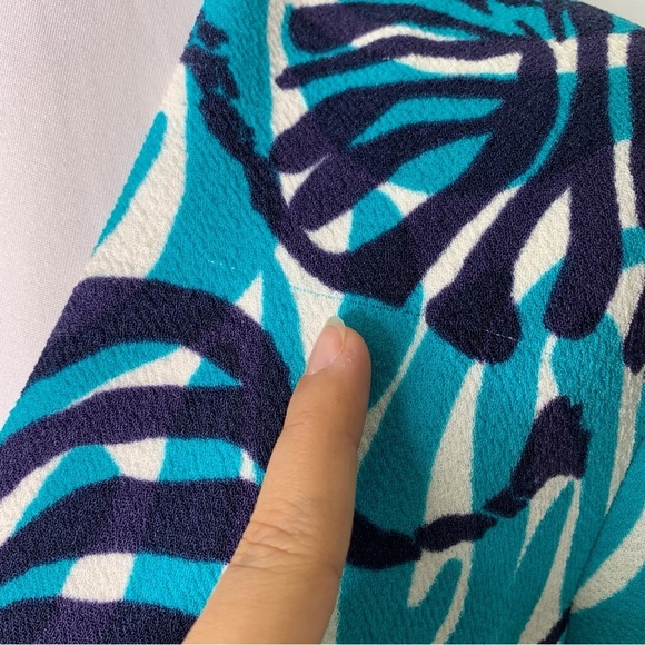 Lilly Pulitzer Women's I'm Game Devine Shift Dress Zebra Pattern BlueWhite Sz 6 - Picture 13 of 16